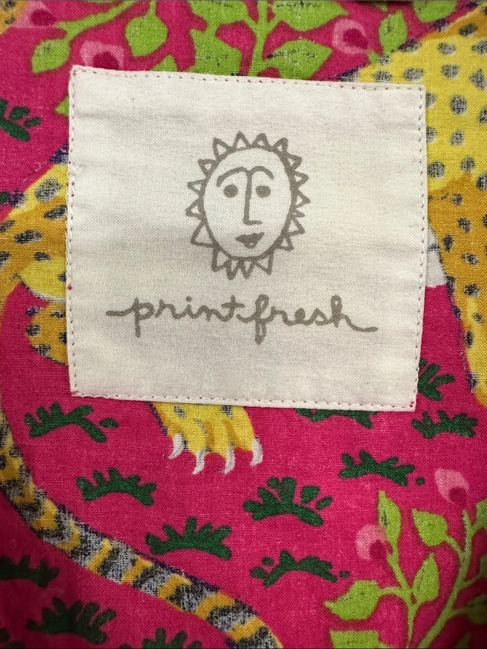 Printfresh Bagheera Hot Pink Leopard Print 100% Organic Cotton Pajama Top Small